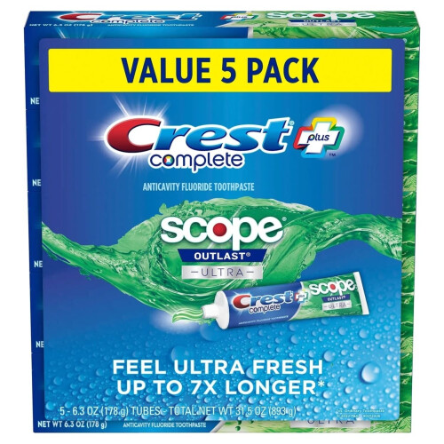 Crest Crest Complete + Scope Outlast Ultra Toothpaste (6.3 oz.  5 pk.)
