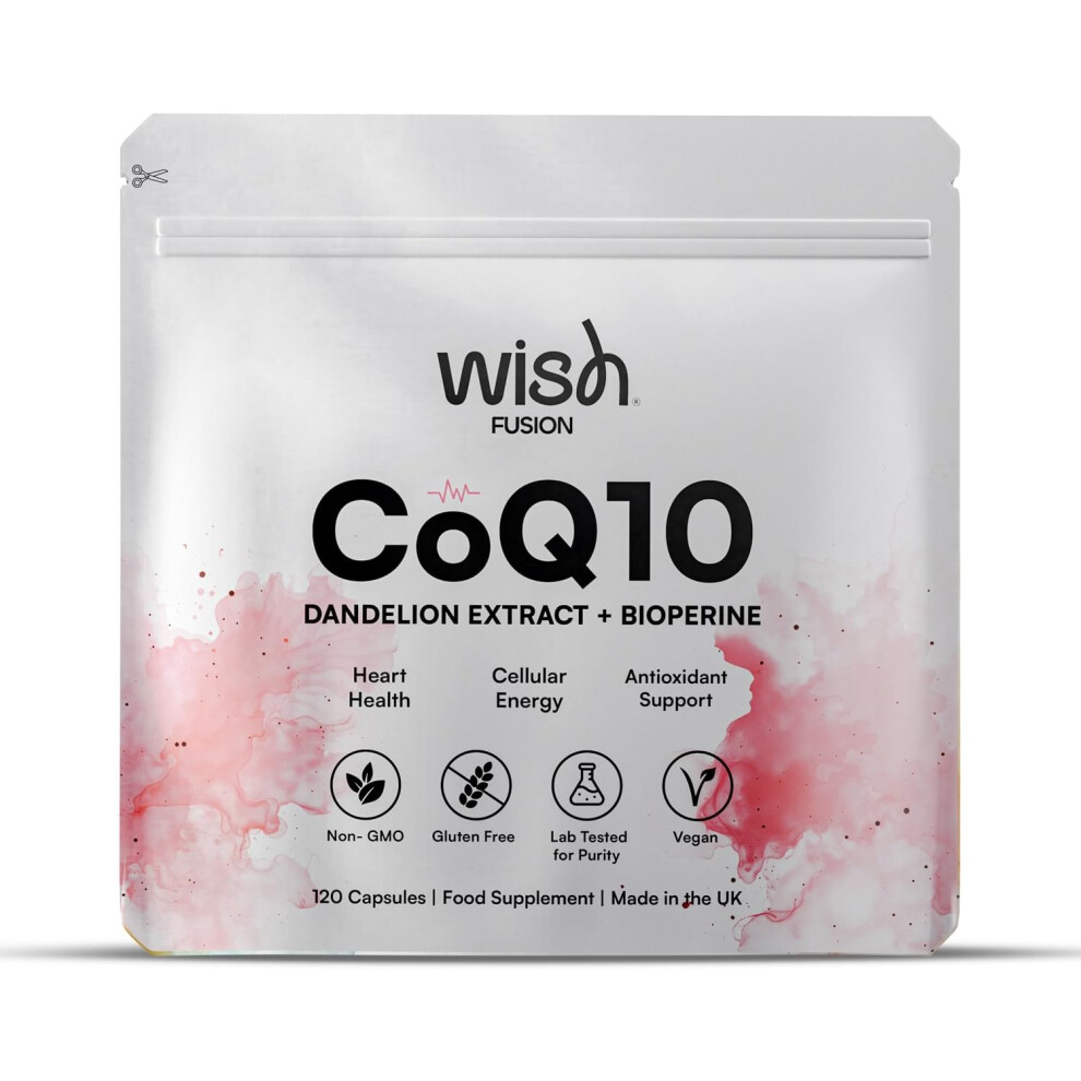 Wish Fusion Coq10 For Heart Health, Antioxidant & Energy Support, Coenzyme Q10
