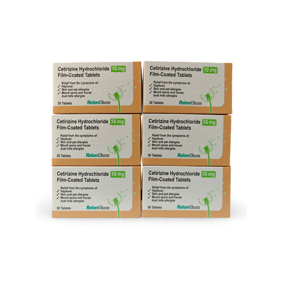 Relonchem Cetirizine 10Mg Hayfever Allergy Relief X180 Tablets (6 Boxes)