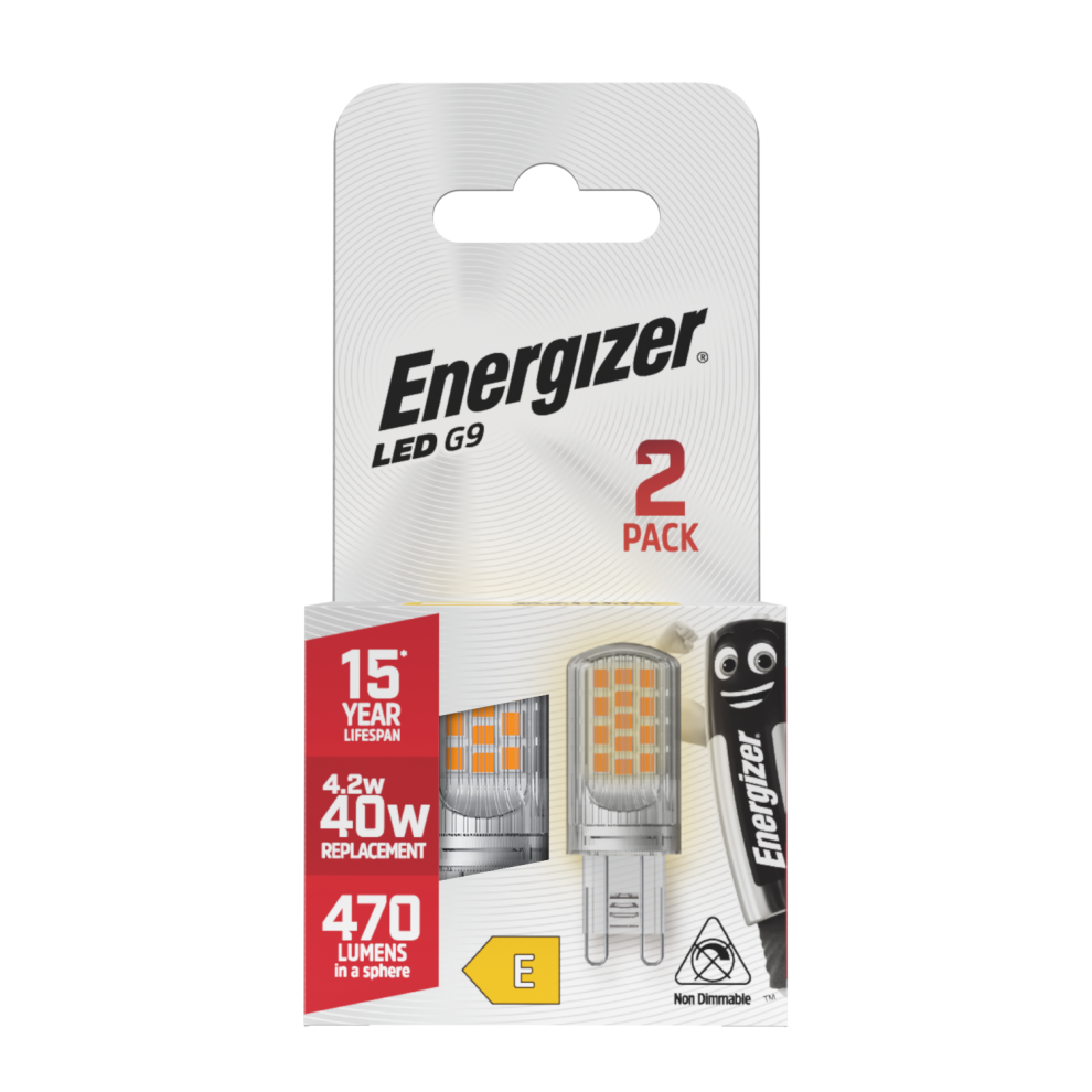 Energizer Led G9 470Lm 4.2W 2700K (Warm ) Bulb - Box Of 2 White/Light