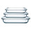 Oven Bowl Set  3 Pieces  1 L  1.6 L  2.2 L  Rectangular  Glass  Dishwasher Safe 1