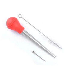 Turkey Baster with Brush Marinade Injector Red
