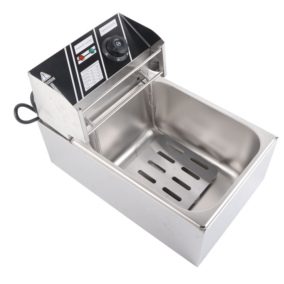 6L Stainless Steel Electric Deep Fryer 44x28x28cm