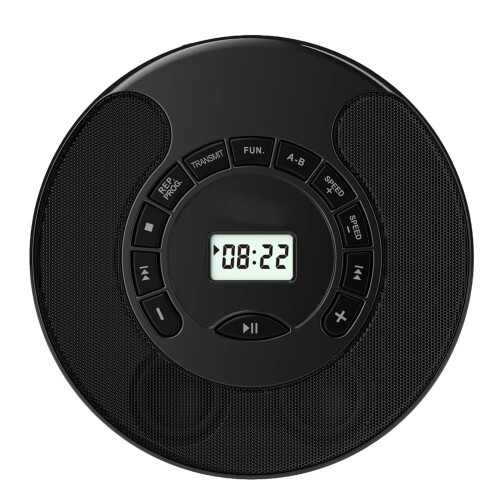 Νέο φορητό CD player, USB player, διπλά στερεοφωνικά ηχεία, μαύρο