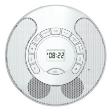 Νέο φορητό CD player, USB player, διπλά στερεοφωνικά ηχεία, λευκό