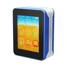 Binnenluchtkwaliteitsmonitor, voor HCHO/TVOC/PM2.5 voor thuis en auto's, wit