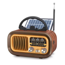 Retro Portable Radio - AM/FM/SW, Bluetooth, Solar/D Battery/USB-C
