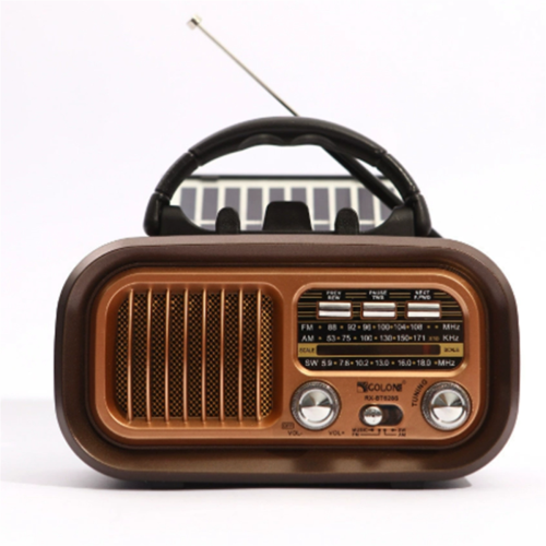 Retro Portable Radio - AM/FM/SW, Bluetooth, Solar/D Battery/USB-C 1