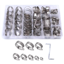 Conjunto de braçadeiras de mangueira de aço inoxidável, braçadeiras ajustáveis para tubos de água de 8 a 44 mm