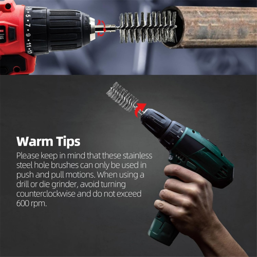 12Pcs Wire Bore Brush for Drill,Wire Brush Bore Cleaning Brush Set 1