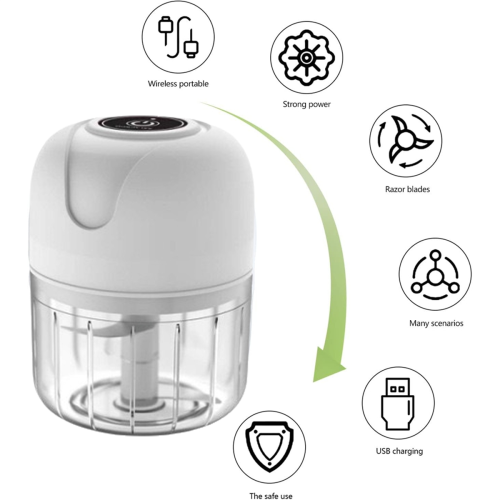 Electric Garlic Chopper, USB Rechargeable Mini Food Processor B 1