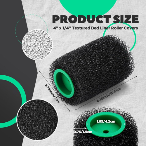 12 Pcs 4inch Textured Bed Liner Roller Covers Quick Dry Roll 1