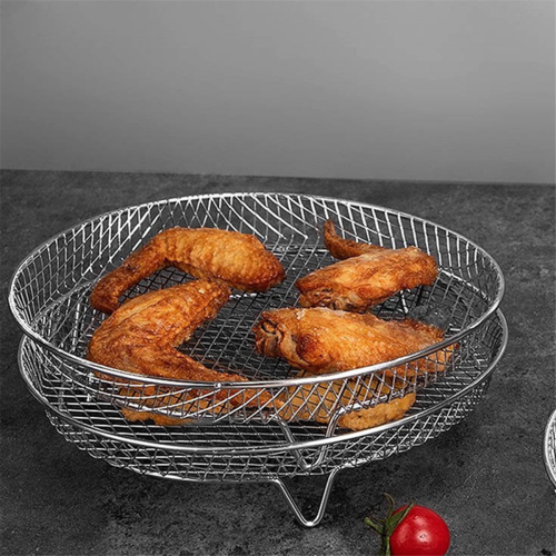 Air Fryer Special Grill Round Plate Three-Layer Stackable Toast 2