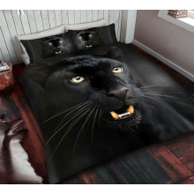(3D Black Panther, Single) 3D Animal Print Bedding Quilt Cover Duvet Set
