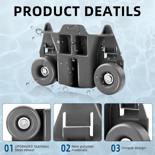 W10195417 Dishwasher Wheels Lower Rack for 2
