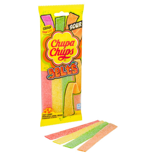 Chupa Chups Chupa Chups Apple,Lemon,Orange,Strawberry SoftCandyBelts 90g(Packof18)