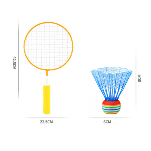 Kids Badminton Racket Set with Soft Grip & 2 Balls Yellow 1