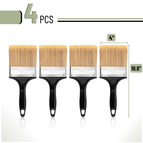 Paint Brushes, 4-Inch,Flat Paint Brushes for Walls 1