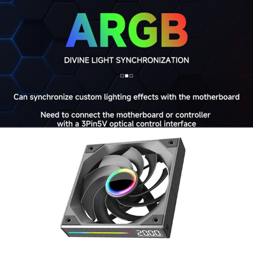 120mm Digital Display Mute Wire-Free Splicing Case Fan Regular 1