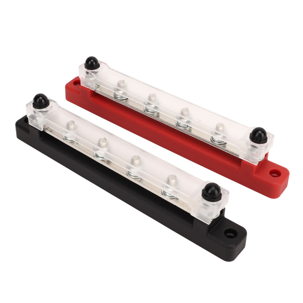 2Pcs Battery Bus Bar 150A M6 Stud Dc12-48V Black/Red 8771328429751