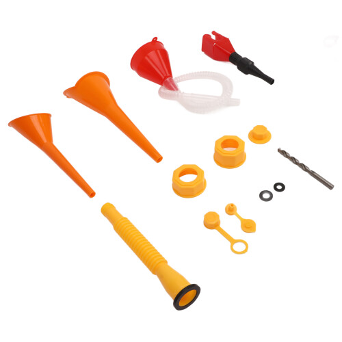 Gas Can Spout Replacement Set Yellow with Funnel & Drill Bits
