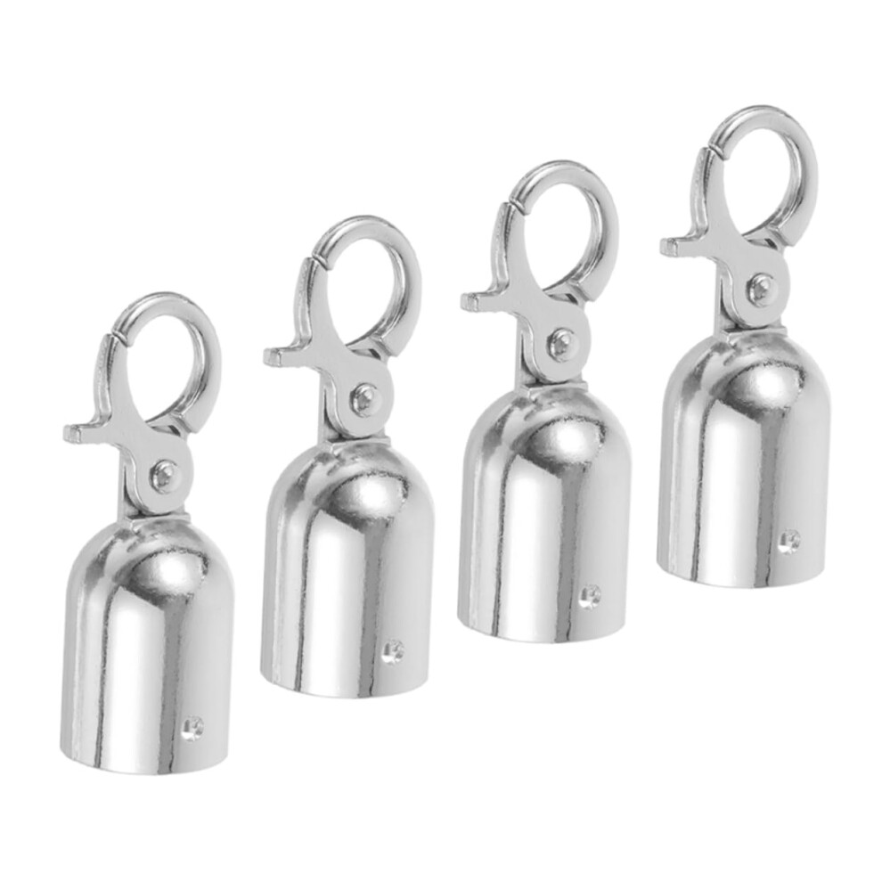 Cord Locks With Hooks, Windproof Rope, Rope End Stopper, Snap Hooks For Railings 7.60X2.80x2.80cm Silver 6276012999371