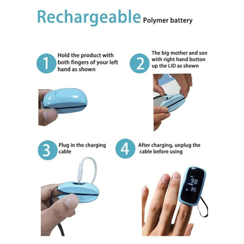Rechargeable Oximeter Strap Lanyard Fingertip Oximeter 2