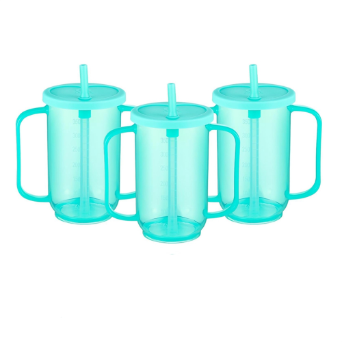 3 Pcs Adult Sippy Cups for Elderly, 12 Oz Plastic Spill Proof Cups