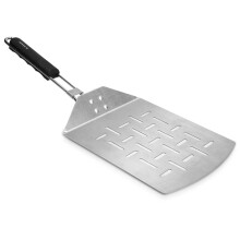 Stainless Steel Pizza Peel Pizza Paddle with Folding Handle for Indoor/Outdoor Kitchen Oven Grill Gourmet Pizza Bread Baking 24.5 x 18.5 cm