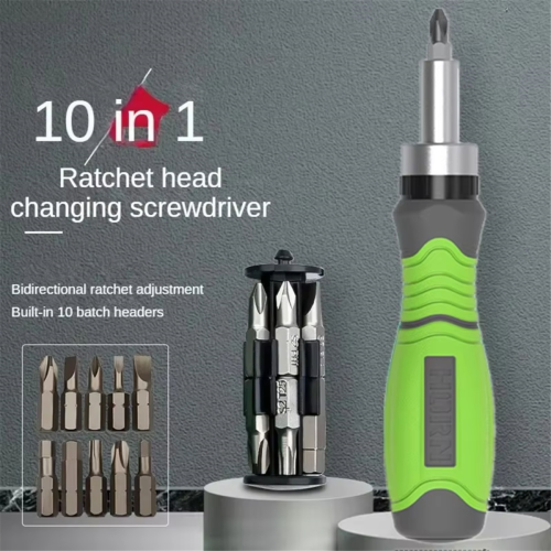 11 in 1 Ratchet Screwdriver Hidden Screwdriver Head Orange 2