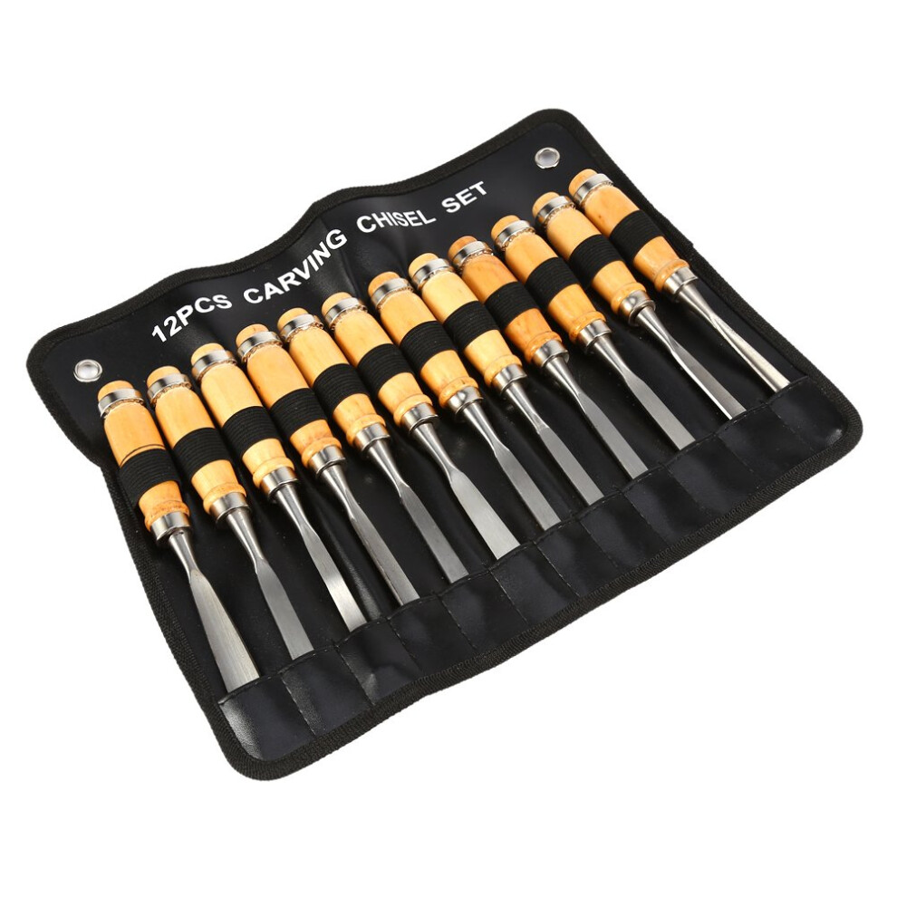12Piece Wood Chisel Set, Professional Turning Tools, Comfortable Grip, Razorsharp Blades 6493810218538