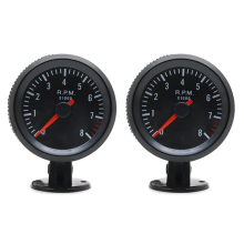 2 kpl 2 tuuman 52 mm:n auton kierroslukumittaria, kierroslukumittari 0-8000 RPM analoginen