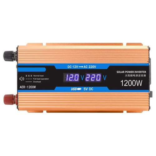 Multifunktionel bilinverter, 12v DC til 220v AC inverter 1200W