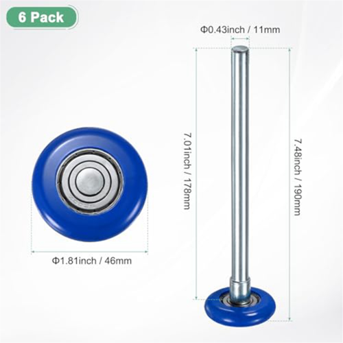 6Pcs Nylon Garage Door Rollers, 1.8in/46mm Quiet Garage Door Wheels A 2