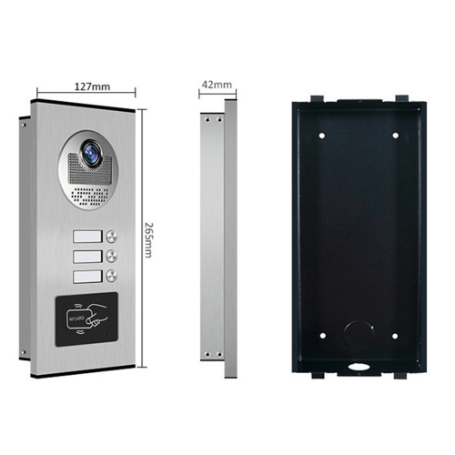 3 einheit Home Video Intercom Türklingel Video Tür Telefon System EU Stecker 2