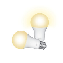 WiFi E27 Smart Lamp, Dimmable E27 LED Bulb, Bulb for Alexa and Google Home, No Hub Required, 2.4GHz Bulb RGB, WiFi Lamp, White Pack of 2