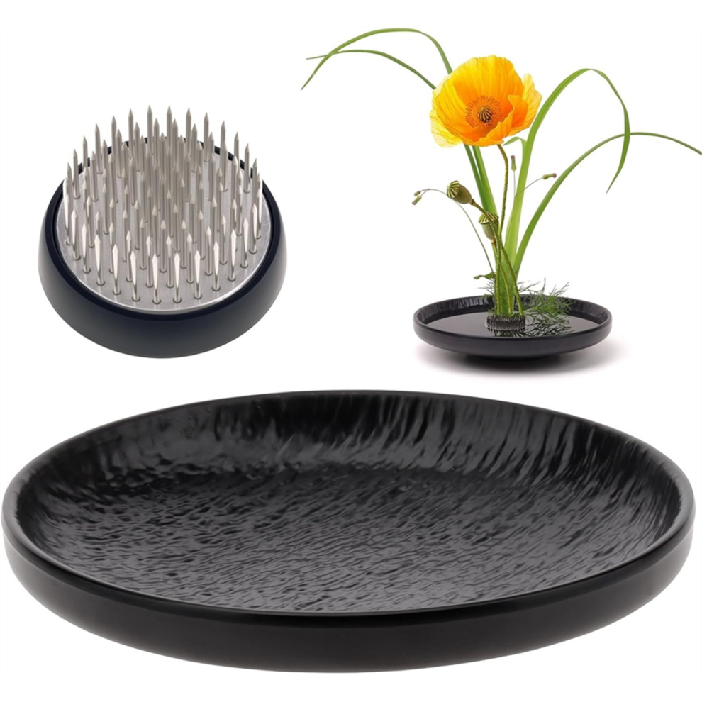 Japanese Ikebana Vase Flower Frog Kit For Flower Arrangement Black