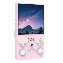 R36MAX Retro Game Console 128GB 4.0 Inch IPS Scherm Roze