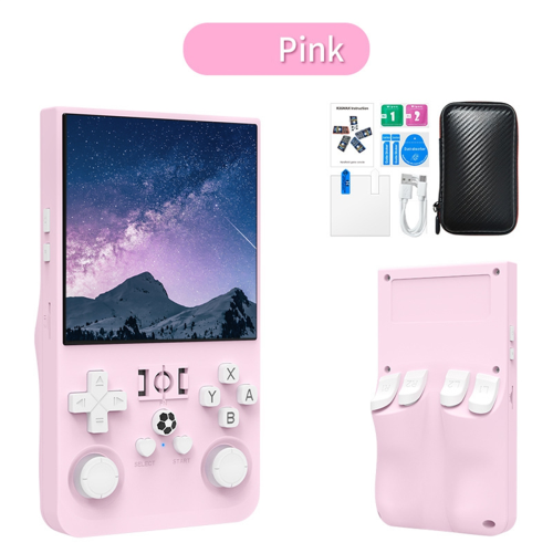 R36MAX Retro Game Console 128GB 4.0 Inch IPS Screen Pink 1