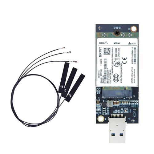 Placa WWAN EM7430 + 3 antenas DW5816e CAT6 4G Módulo M2 IoT