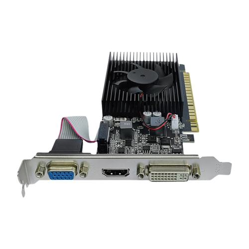 Placa de vídeo GT210 1GB DDR3 64 bits com 2 baffles 2