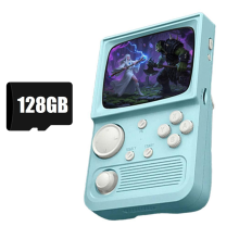 R36T Retro Handheld Game Console 128G 20000 Games Turquoise Color