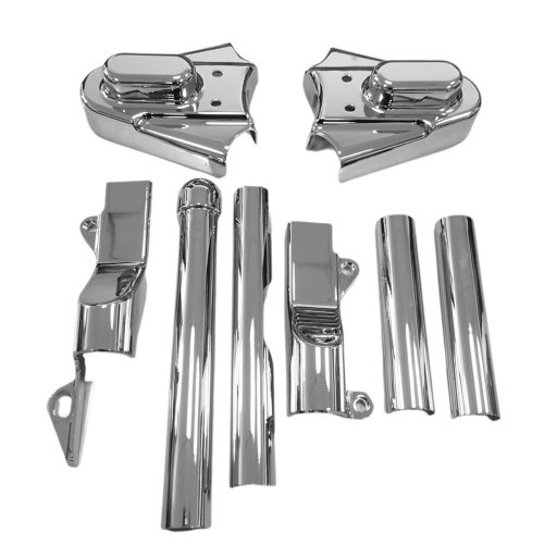 Chromen metalen swingarmcovers met Phantom-ascoverskit voor