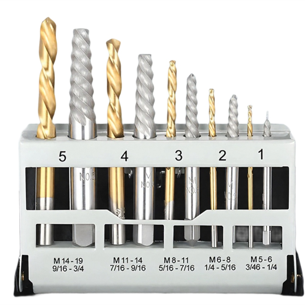 10Pcs Cobalt Left Hand Drill Bit And Alloy Steel Extractors Set 4711951198949