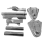 Chromen metalen swingarmcovers met Phantom-ascoverskit voor 4