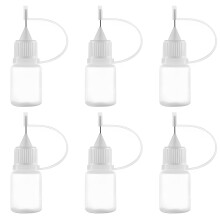 Plastic Dropper Bottles, Pack of 6 Precision Needle Bottles for Ink