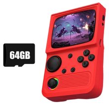 R36T Retro Handheld Game Console 64G 15000 Games Red