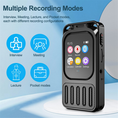 AI Digital Audio Voice Recorder 1200mAh Bluetooth MP3 Player 1