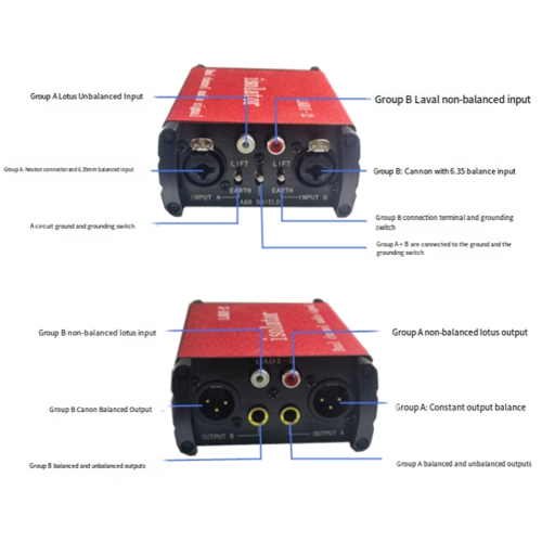 XLR Audio Isolator 6,35 mm Common Ground Filter Ruisonderdrukking 1
