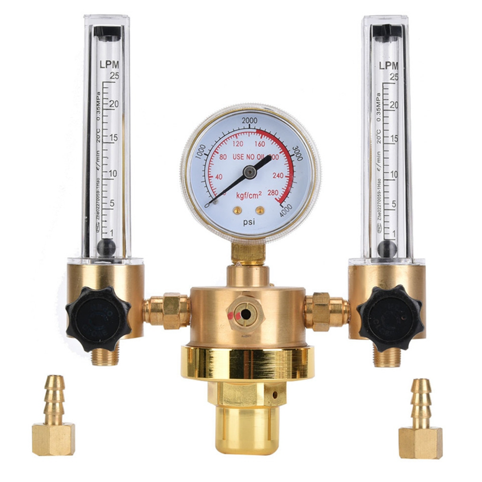 Dual Tube Regulator Flowmeter Pressure Reducer G5/8 Male Thread 4711478457697